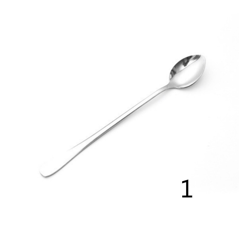 Long Handle Stainless Steel Coffee Spoon Ice Cream Dessert Tea Spoon Picnic Kitchen Home Bar