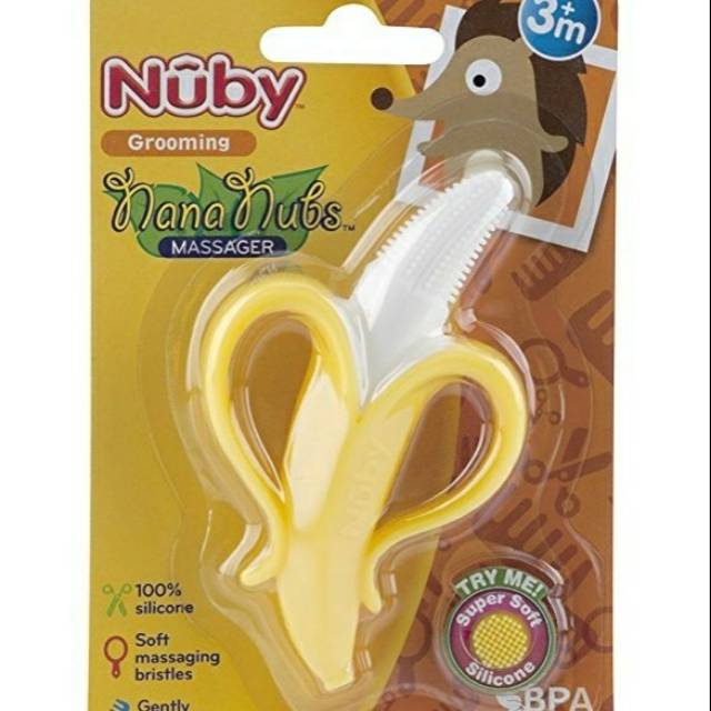 NUBY Nana Nubs Massager Teether Toothbrush banana