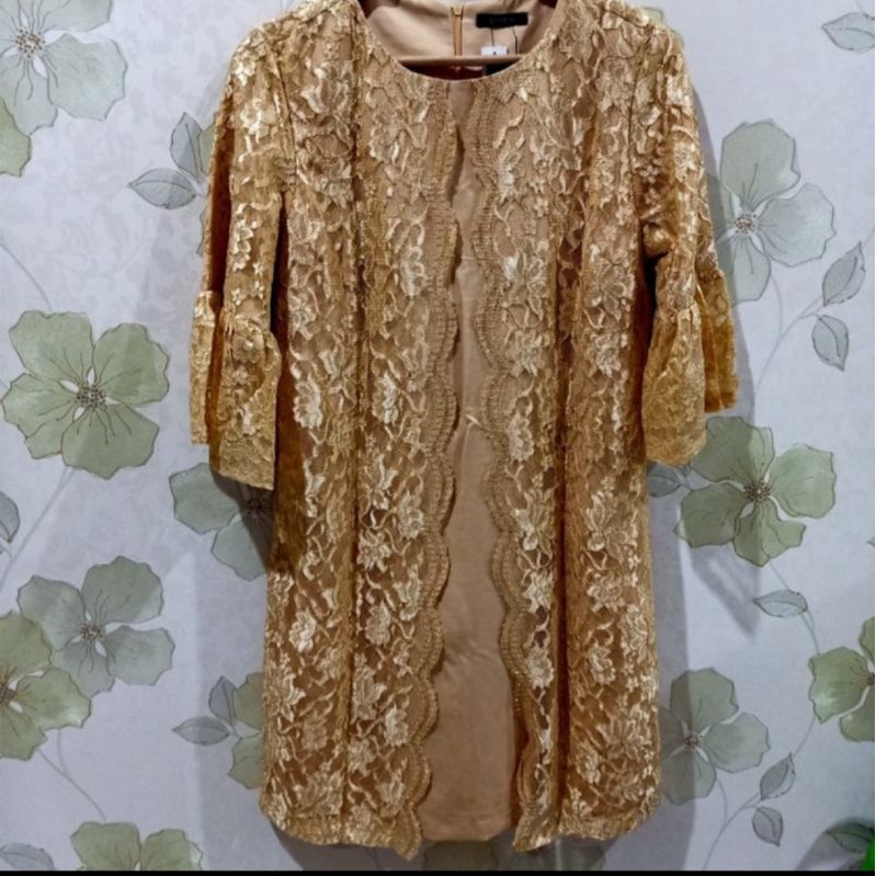 Dress Pesta Wanita Gold