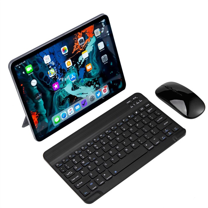 Paket Keyboard + Mouse Bluetooth Wireless set Bluetooth connection For iPad Android iOS