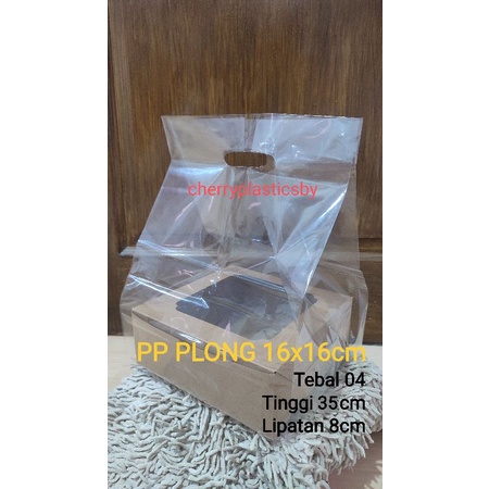 PP  PLONG Bening Box Kotak Snack alas 16x16 cm bahan tebal 04 pak 50pc