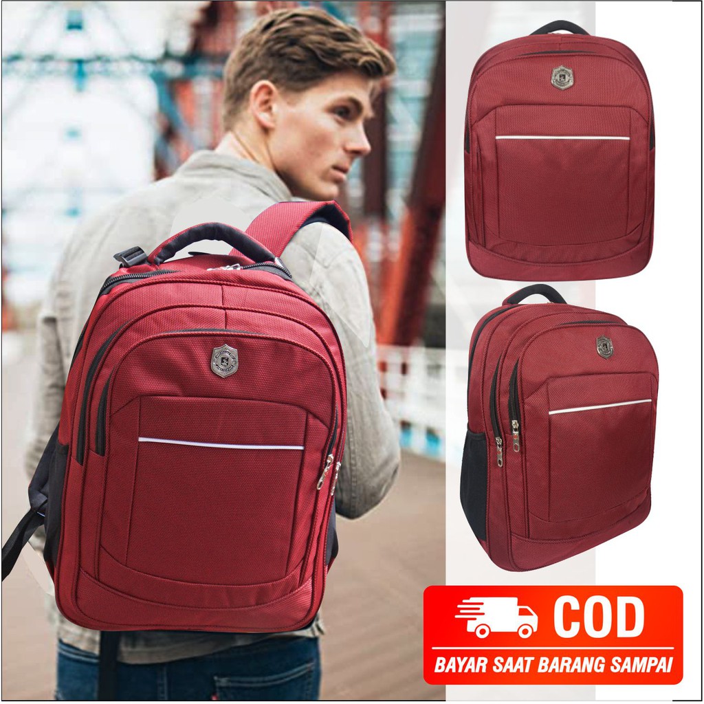 PG 9796 - Tas Ransel Punggung Laptop Model Polo Bahan Tebal Waterproof