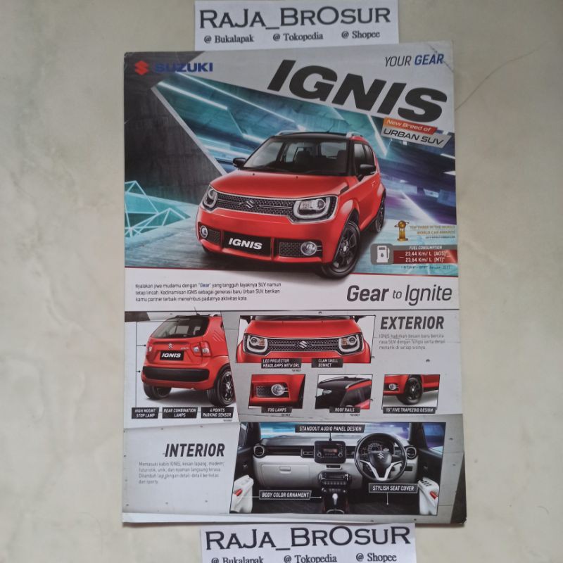 Poster brosur Suzuki Ignis timbal balik
