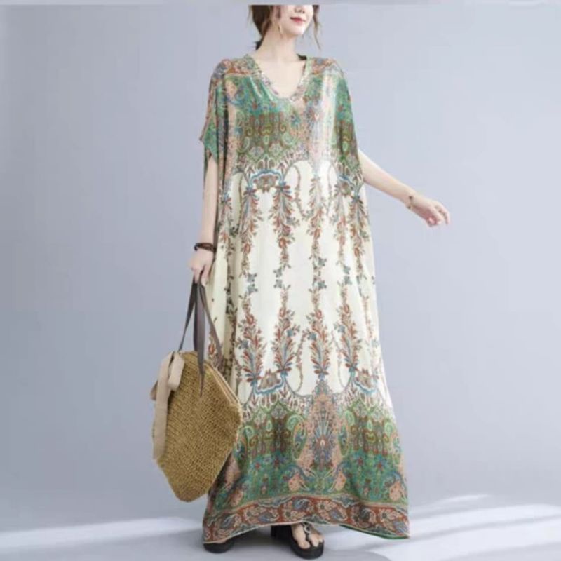 MDLV ~ 91010# Homewear Maxi Dress Maxi Dress Big Size Oversize