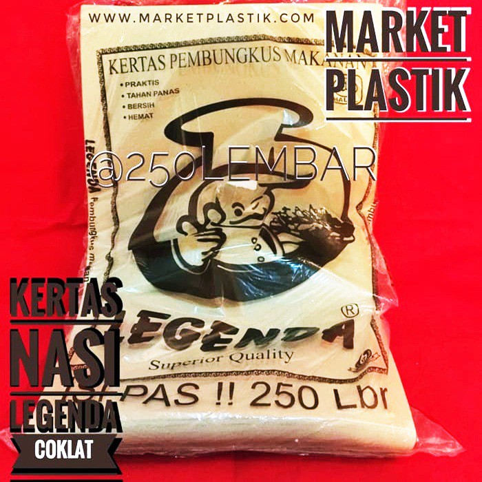 

Kertas Nasi Legenda Coklat/Kertas Pembungkus Nasi 250Lembar