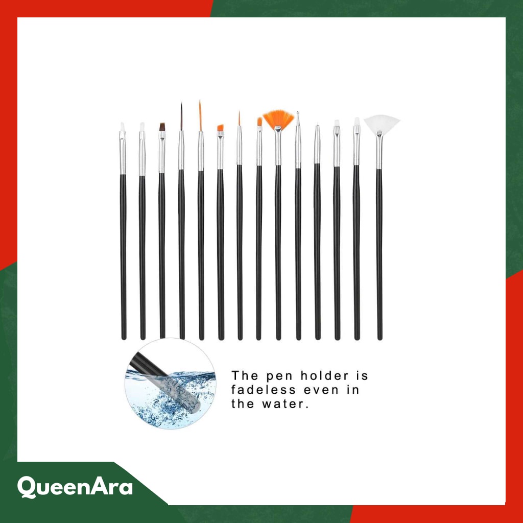 NelBeauty Brush Kutek Kuku Pro Nail Art Dotting Tools 15 PCS - N180