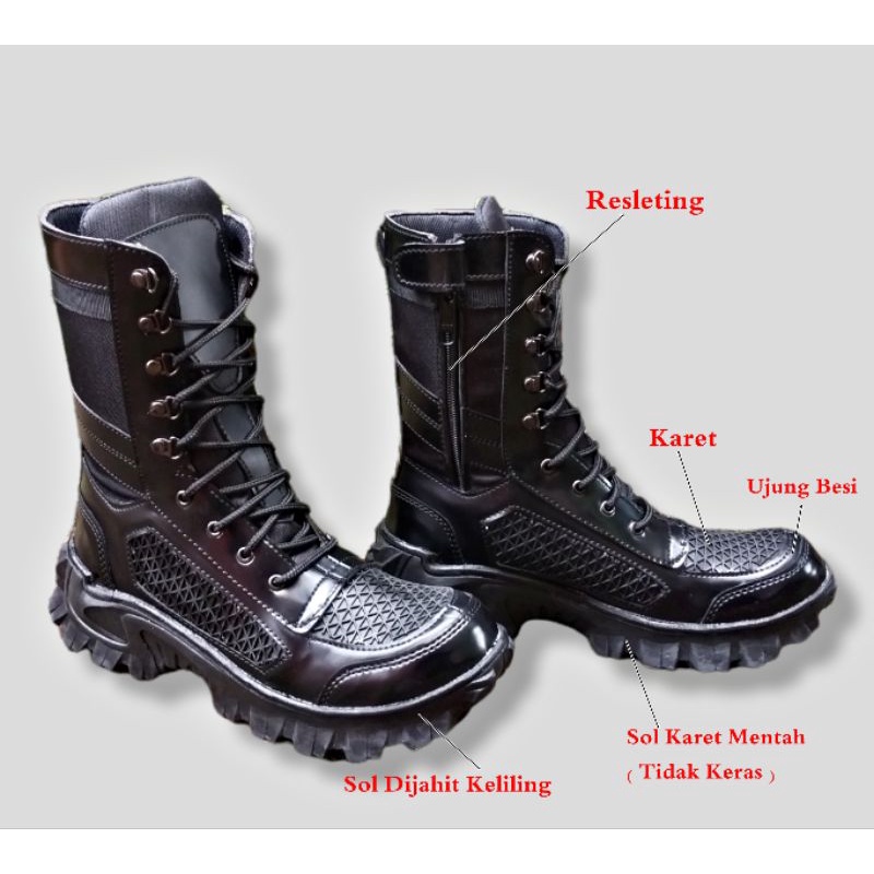 SEPATU SAFETY PDL  PRIA TACTICAL RESLETING UJUNG BESI TNI/POLRI/SECURITY