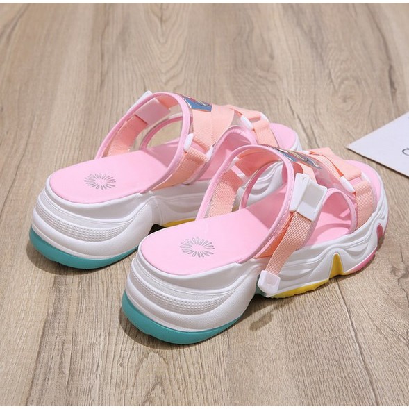 TBIG [COD] Sandal Wedges Wanita Import BUNGA TALI Korea Style Santai Wanita