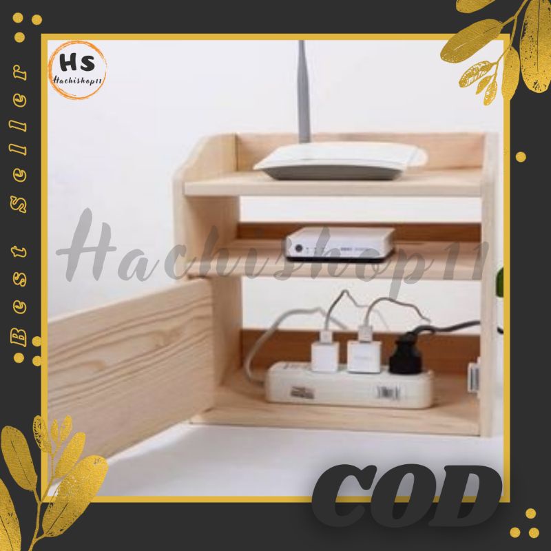 RAK KAYU TEMPAT WIFI / STAND WIFI STOPKONTAK