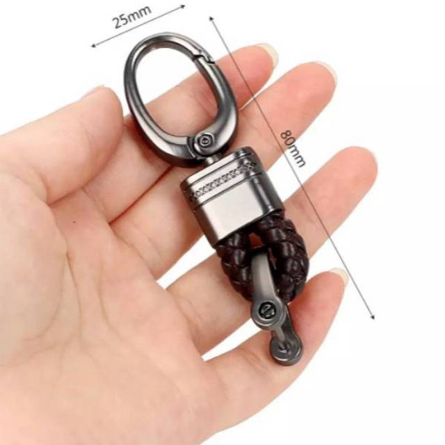 Gantungan kunci mobil motor kulit anyam gesper