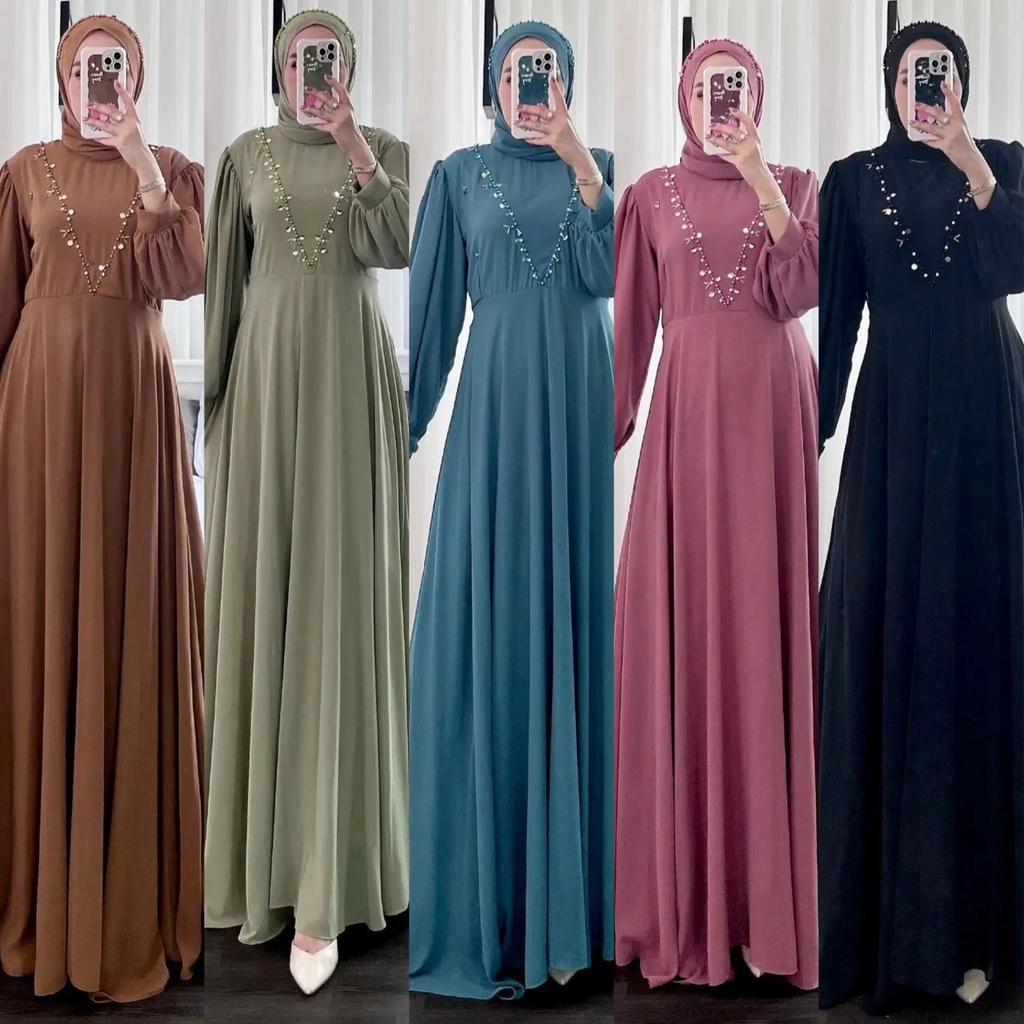 Vanila set khimar syari /gamis set syari /gamis wanita /gamis muslim/Dress wanita muslim