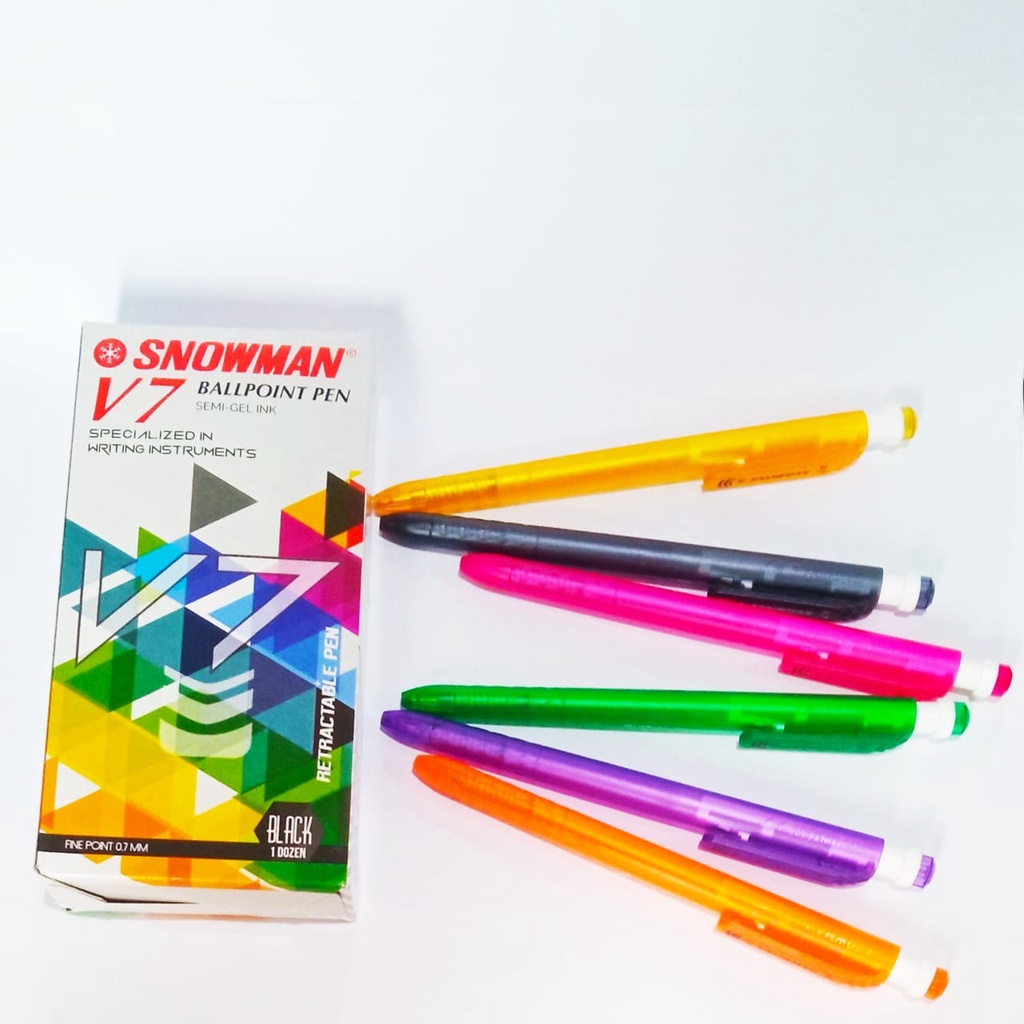 

Ballpoint Pen V-7 Semi Gel / pena Snowman / pulpen V7