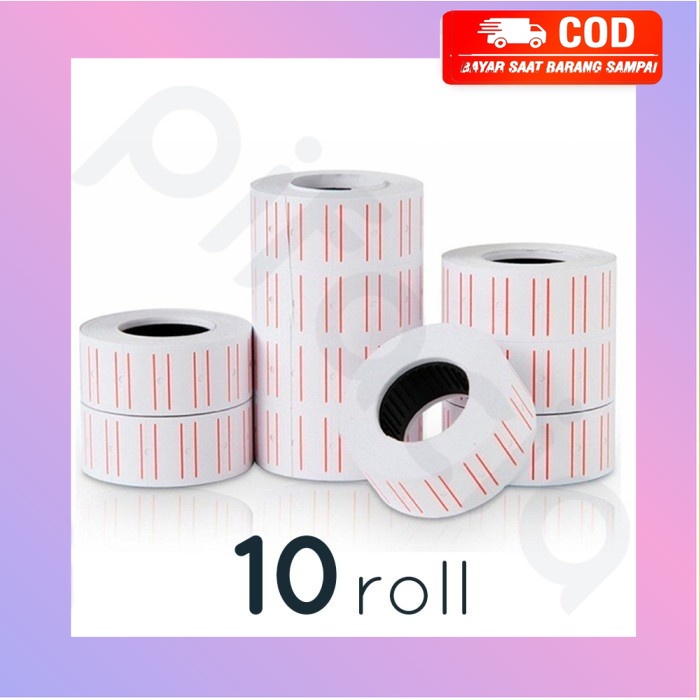 

KERTAS LABEL HARGA/ REFILL 1 BARIS ISI 10 ROLL