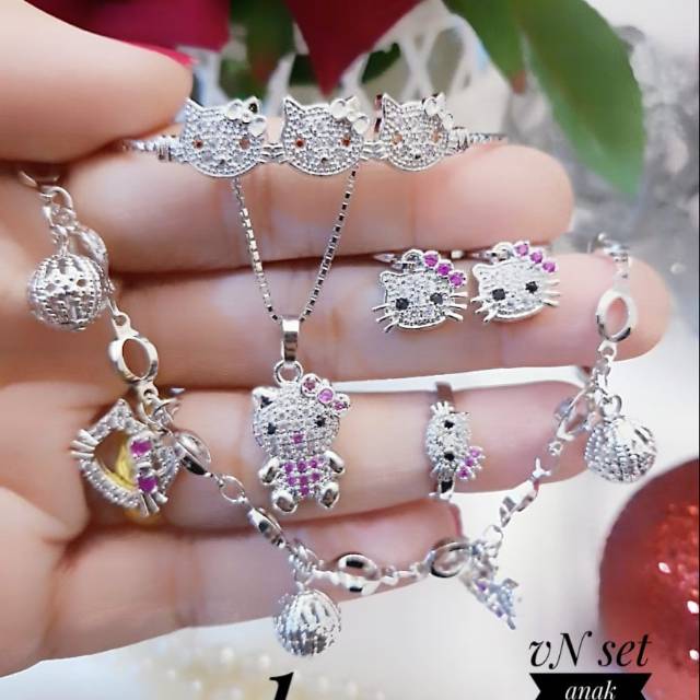 xuping set perhiasan anak lapis emas 18k 1466k