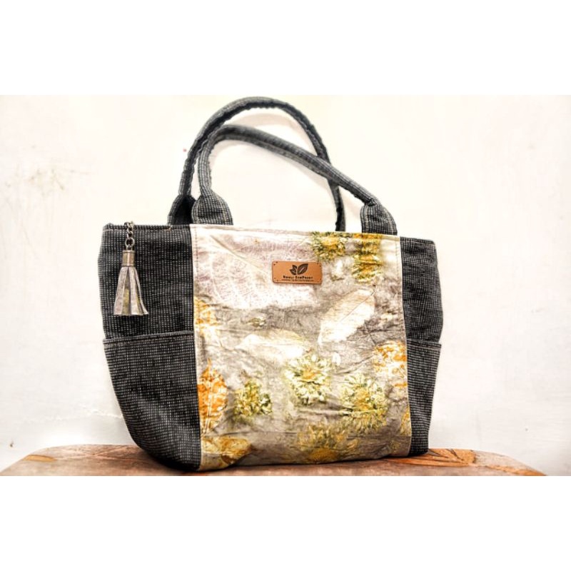 Handbag Corak Ecoprint/Tas Canvas