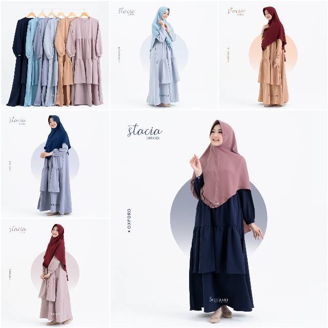 DRESS MUSLIM GAMIS REMPEL BUSUI STACIA DRESS ORIGINAL BY SHIERAKI INDONESIA