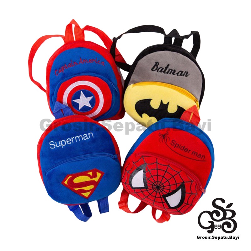 tas anak tas ransel anak tas backpack bag motif karakter superhero