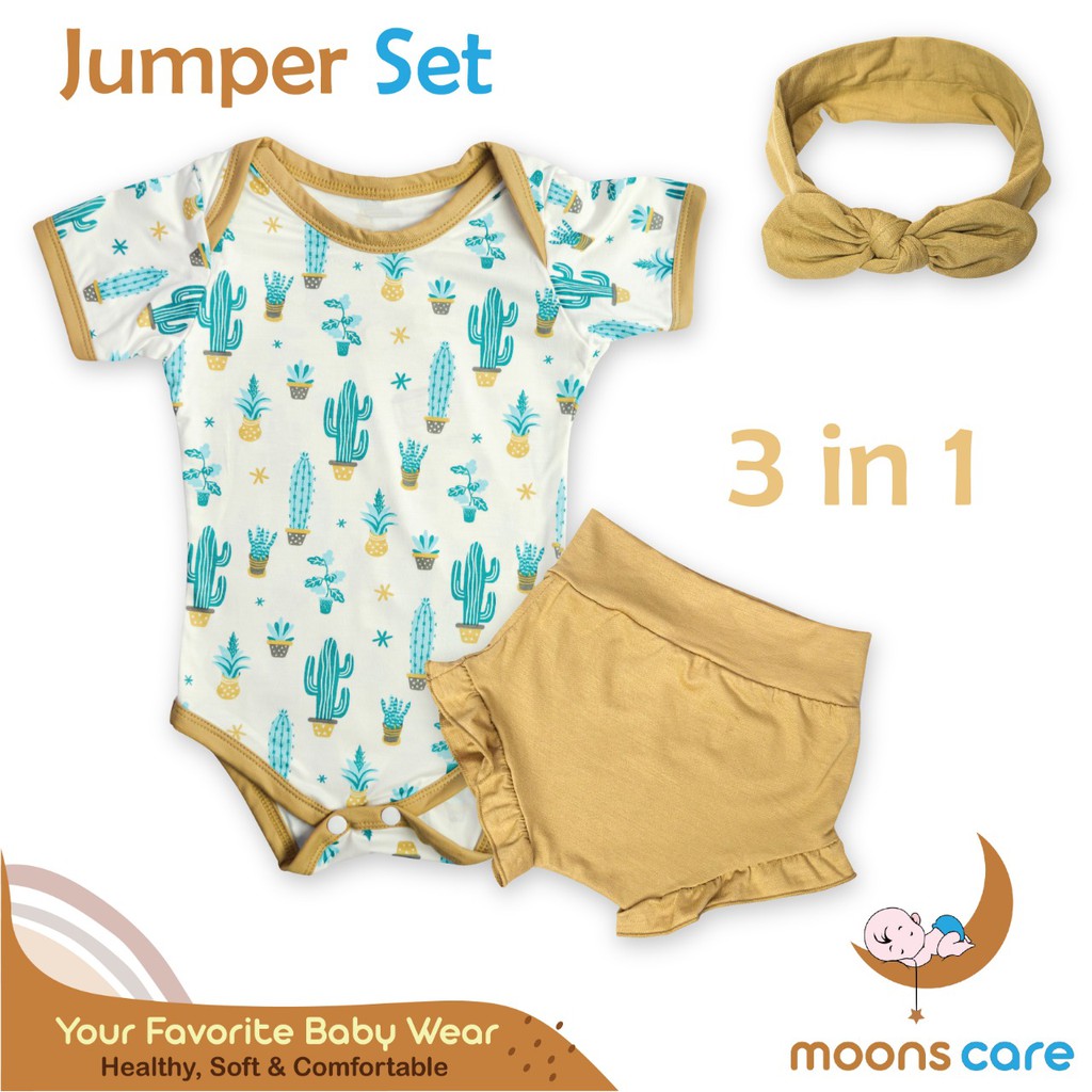 SML Set Premium Jumper Pendek 3in1 Moons Jumper Set Moons Jumper Pendek + Celana + bandana