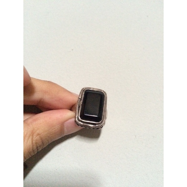 Cincin S925 Silver Perak Batu Mulia Onyx Pria Preowned