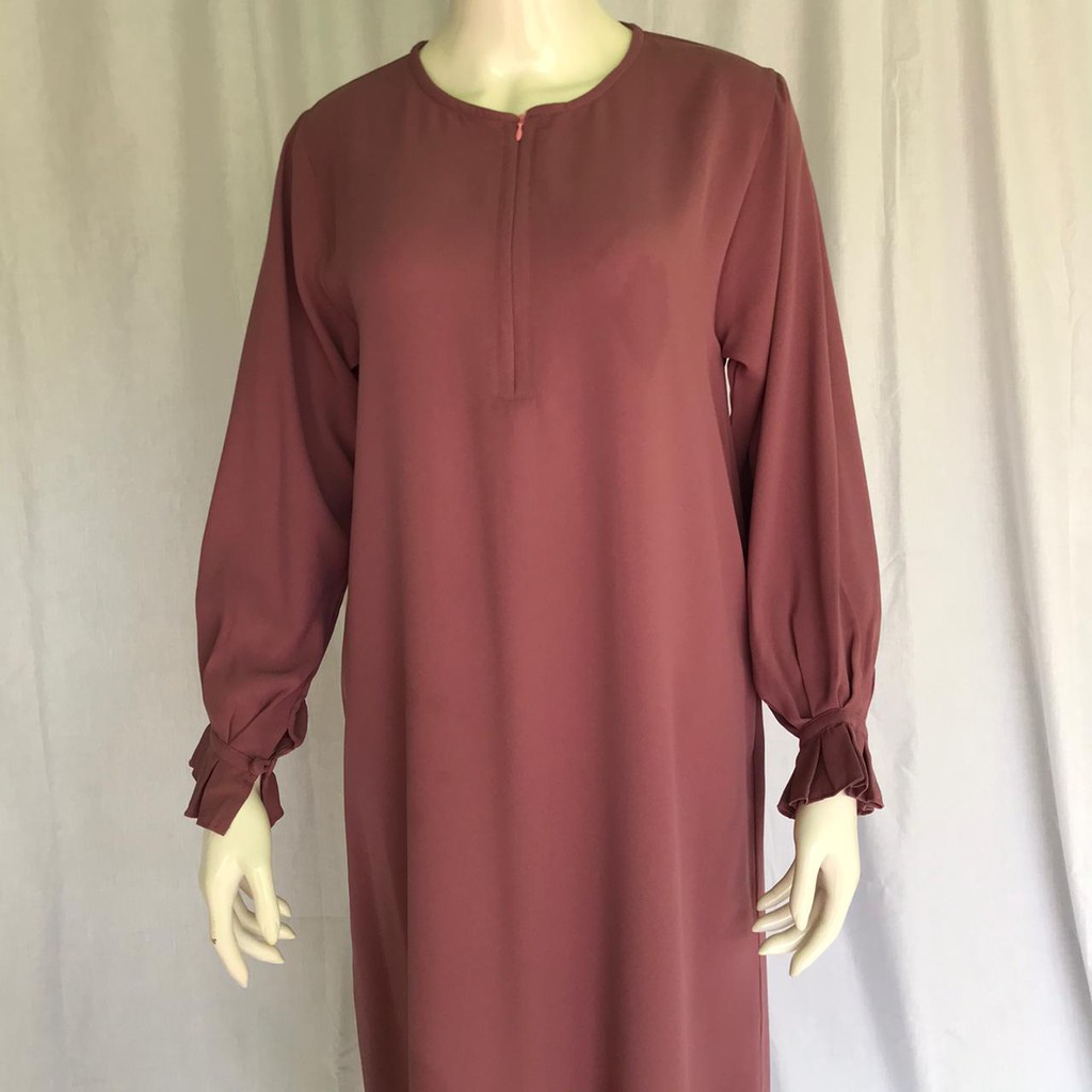 Preloved-Gamis Bahan Marzan Anti UV Original Sultan Warna Mocha Mousse