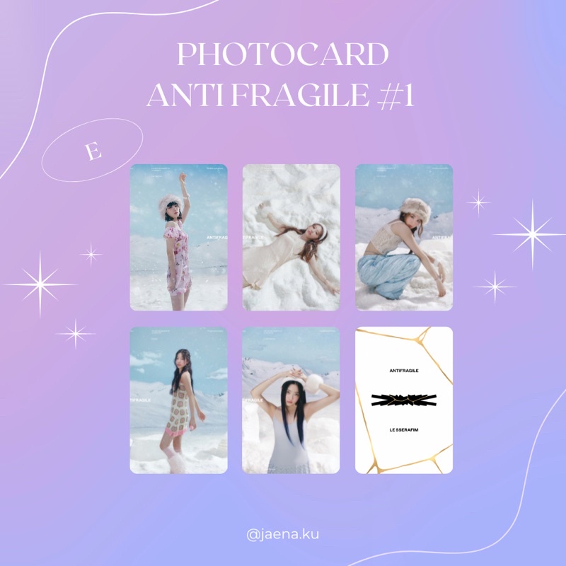 [LE SSERAFIM] PHOTOCARD LE SSERAFIM ANTI FRAGILE FROZEN AQUAMARINE IRIDESCENT OPAL‼️BACA DESKRIPSI‼️