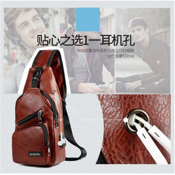 Tas USB Selempang Kuit Sling Bag Leather