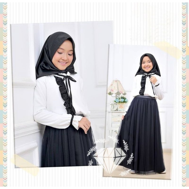 SET ROK THALIA KID ANAK, VELVET PREMIUM, GAMIS HIJAB MUSLIM, DRESS MAXY