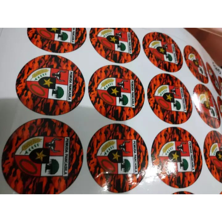 

stiker pemuda pancasila kecil ukuran 6x6cm isi 5pcs