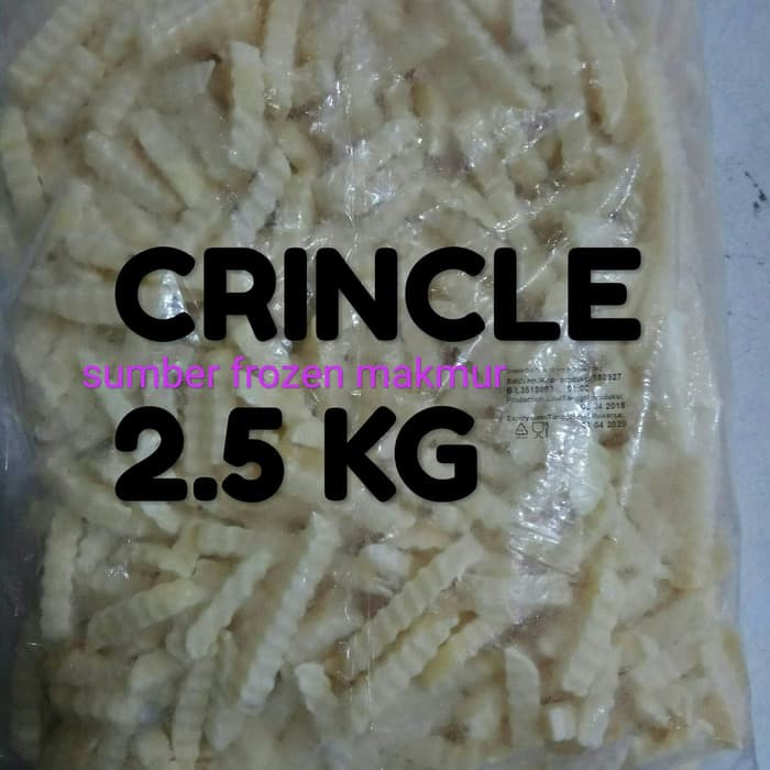 

Kentang crincle 2.5 kg polos french fries. Sumber frozen makmur