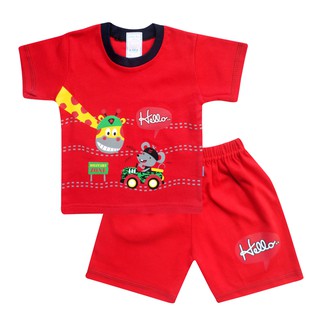 WakaKids Baju  Bayi  Anak  Laki  Laki  Tangan Pendek Setelan 