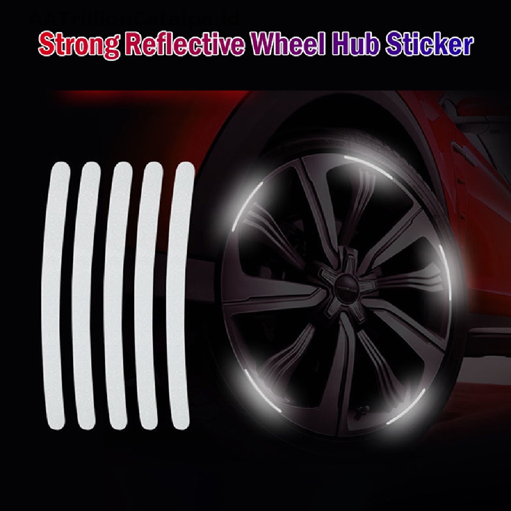 Aatrillioncatalpa 20 Strip Stiker Reflektif Untuk Hub Velg Mobil