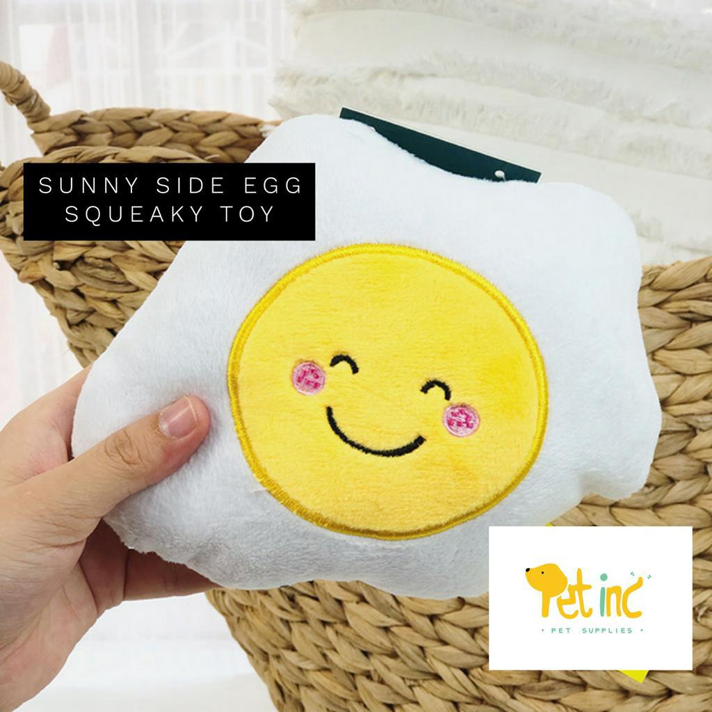 Sunny side egg squeaky toy