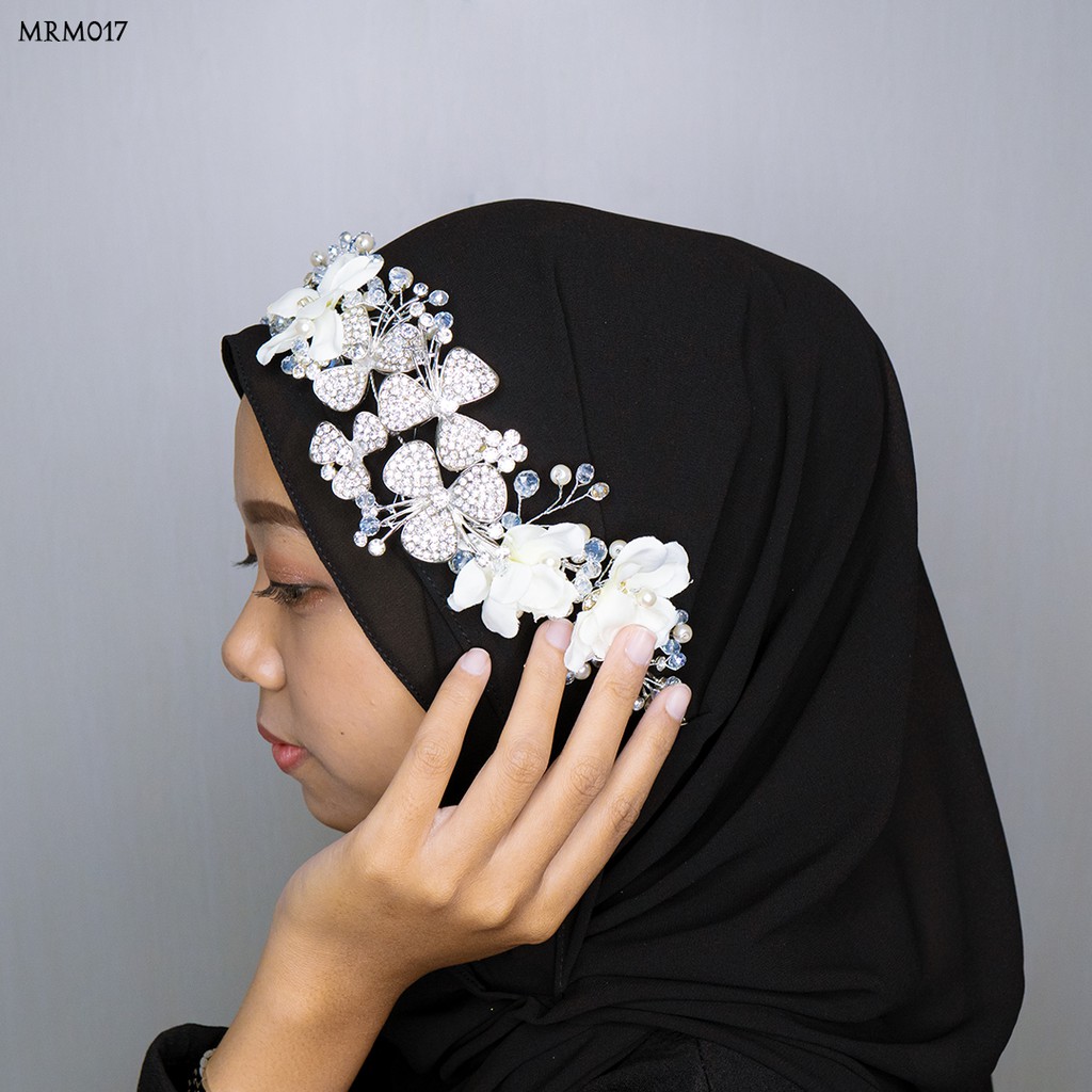 [BISA COD] AKSESORIS WANITA TIARA PERNIKAHAN BRIDAL BUNGA MRM017