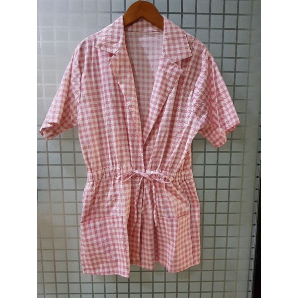 blazer kotak pink/ blazer wanita