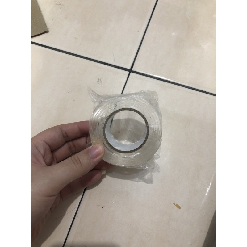 

Double Tape Selotip 2 Sisi 2mm x 1mtr Kuat Washable Removable Tanpa Bekas Multifungsi Magic Tape lakban nano lakban ajaib