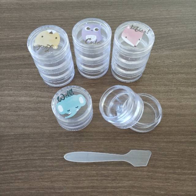 3 pcs Tempat Cream Krim Tumpuk Wadah Kosmetik Wajah Kulit Plastik