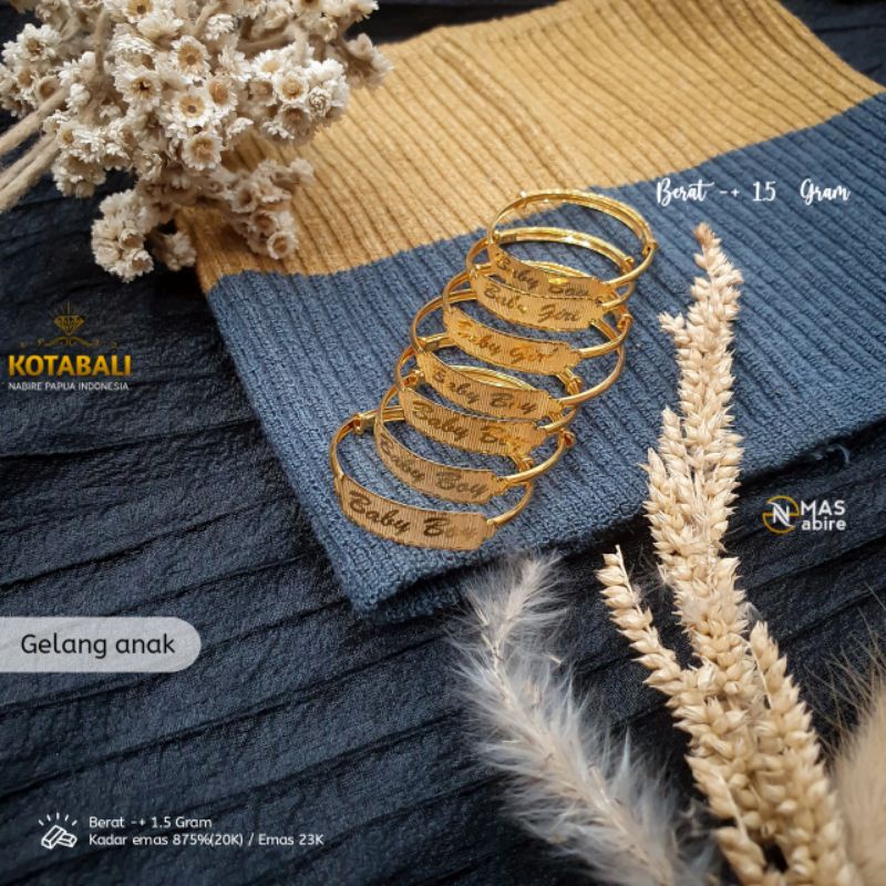 Gelang Anak Baby boy & Baby Girl Emas kadar 875% | emasnabire papua