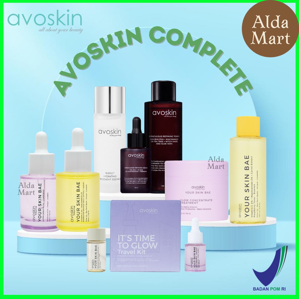 [Cuci Gudang] AVOSKIN Refining Toner | Perfect Hydrating Essence | Glow Kit | Your Skin Bae YSB Serum Moisturizer | Toner | Niacinamide | Alpha Arbutin | Vit C