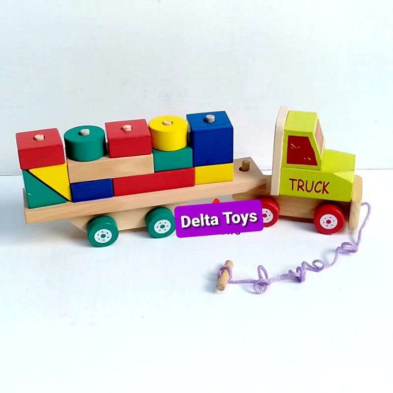 MAINAN EDUKASI ANAK TRUK BALOK KUALITAS PREMIUM KADO ULANG TAHUN ANAK LAKI BALITA 2 3 4 5 TAHUN