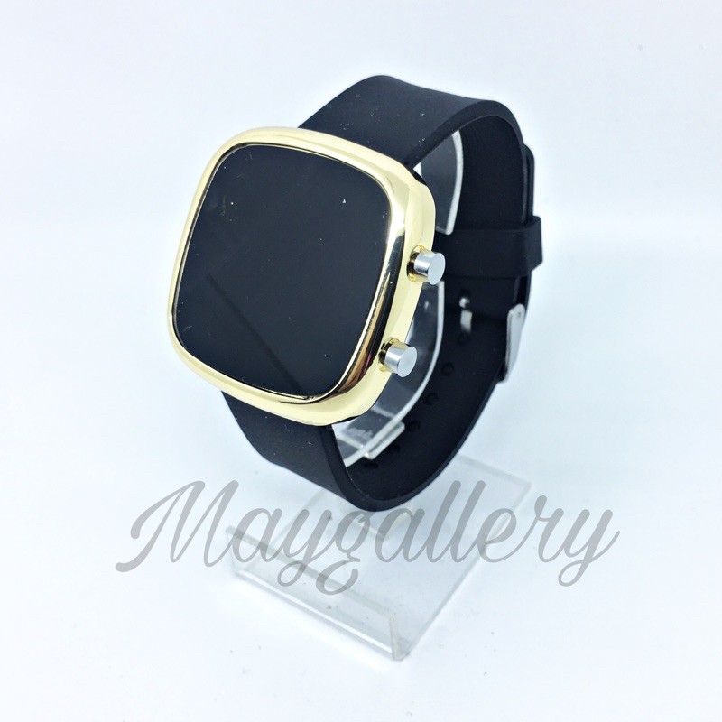 Jam Tangan Led Watch Oval (Free Gift)-Hitam gold