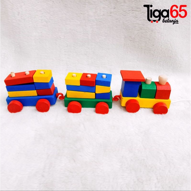 365 Mainan Edukasi Maenan Kayu Wooden Train Set / PUZZLE KAYU PZ161