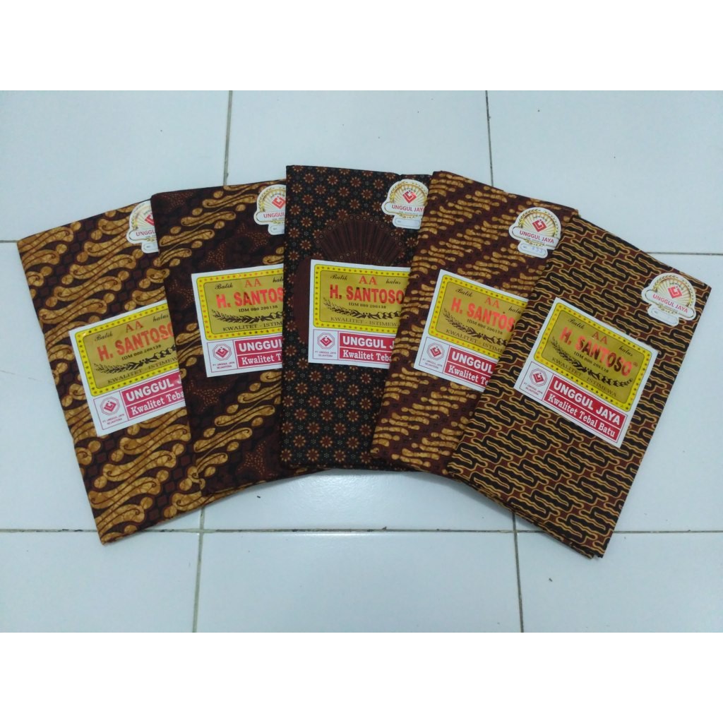 Kain Batik H Santoso AA Unggul Jaya | Batik Sogan Motif Sidomulyo Parang Kusumo Mukti