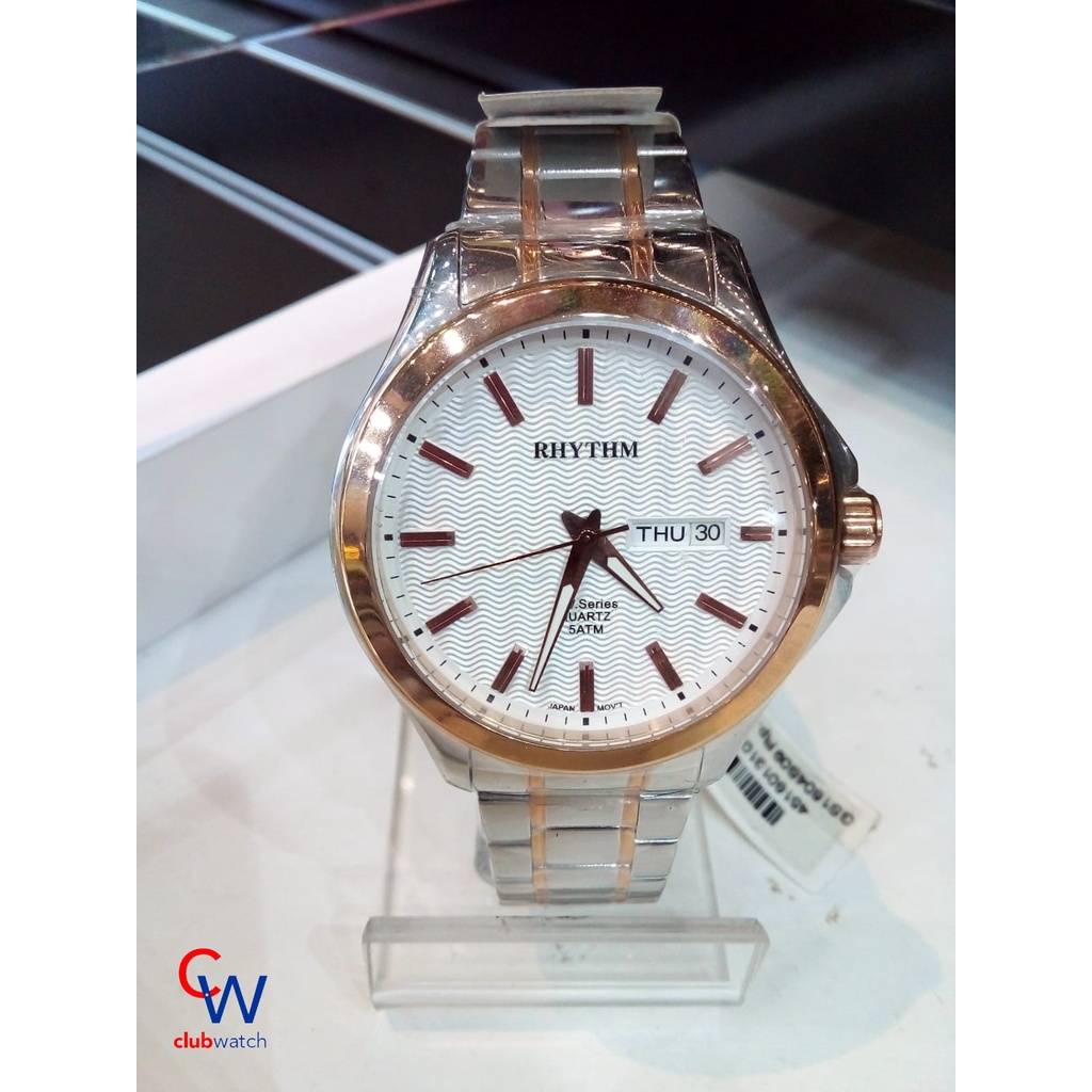 Jam Tangan Pria Rhythm / Rhythm Pria Tali Logam Type GS1604S09