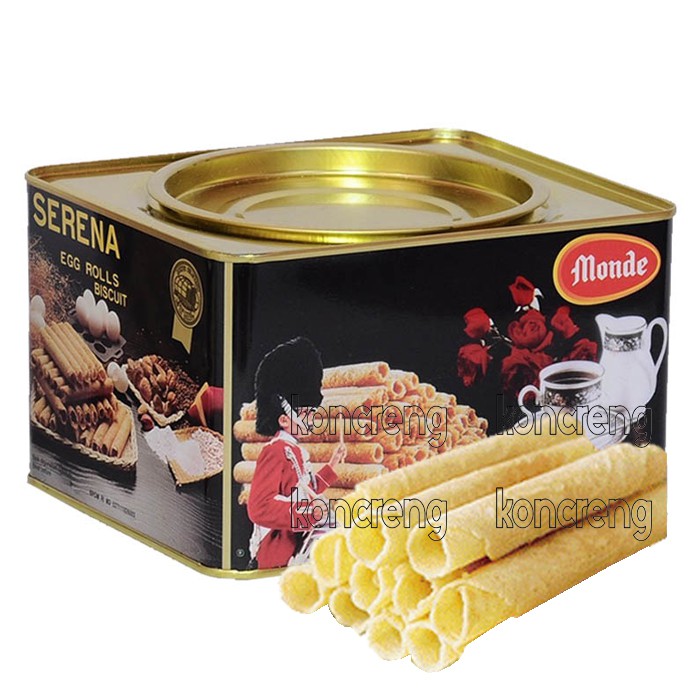 

Serena Egg Roll biscuit Original 300gr Kue Kering Kaleng cookies Monde