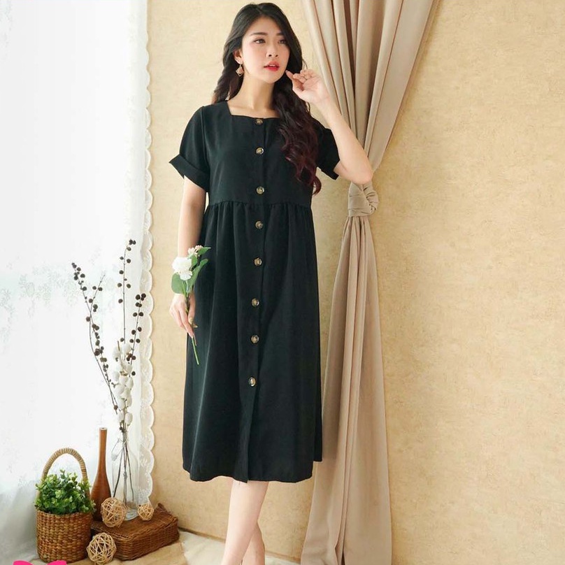 DRESS ONETHIA LONG SQUARE/CASUAL DRESS/DRESS WANITA/DRESS