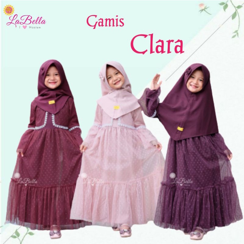 Set Gamis Anak Perempuan Tutu Tile Clara Labella Dress Baju Ulang Tahun Remaja