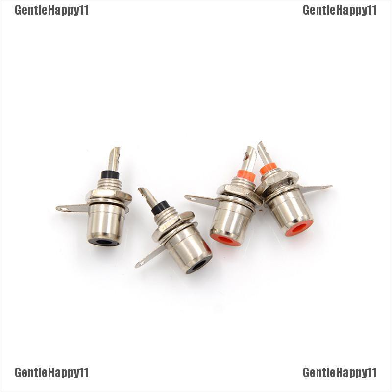 GentleHappy 4pcs Amplifier Metal RCA Phono Chassis Panel Mount Female Socket Connectors