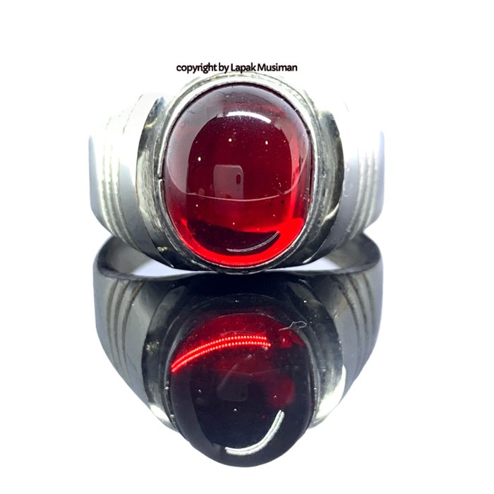 [Bayar di Tempat] Cincin Pria Batu Merah Siam Model Tanam Kode LM 02