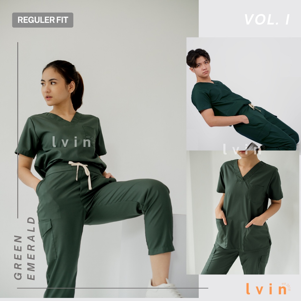 [ Lvin ] Vol I - Baju OKA Celana Reguler Fit / Baju Jaga / Set Baju Celana Jaga Oka / Dokter Lengan Pendek / Baju OK / Resilience Series