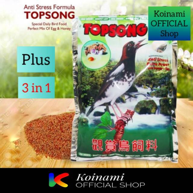 Topsong 3 ini 1 / Coklat / Top Song 400 gr / Makanan Burung / Bird Food